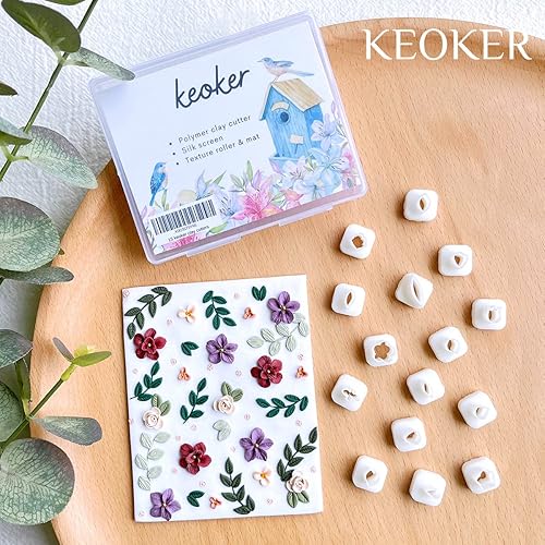 Keoker Mini Polymer Clay Cutters 15 Shapes Mini Flower Polymer