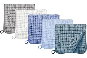 VOMARHUG Muslin Burp Cloths for Baby,100% Cotton Burping Cloths for Boys Girls,Large 20''X10'' Extra Soft and Absorbent 5 Pac