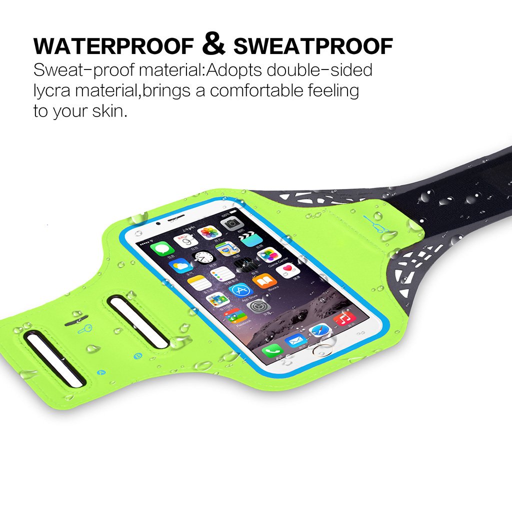 Sportarmband Handyhülle Running Armband Schutzhülle Armhalter Armtasche für Iphone 6 Plus / 6S Plus / 7 Plus Samsung Galaxy Note 5 4 3 Hinweis Edge S5 S6 S7 Edge Plus joggen Laufen Gym Radfahren Sport Band Dual Arm-Größe Slots wasserfeste S