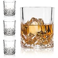 Farielyn-X Old Fashioned Whiskey Glasses (Set of 4), 11 Oz Unique Bourbon Glass, Ultra-Clarity Double Old Fashioned…