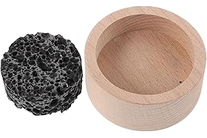 Yardwe Wood Base Lava Rock Essential Oil Diffuser, Small Passive Aromatherapy Stone Diffuser for Office,