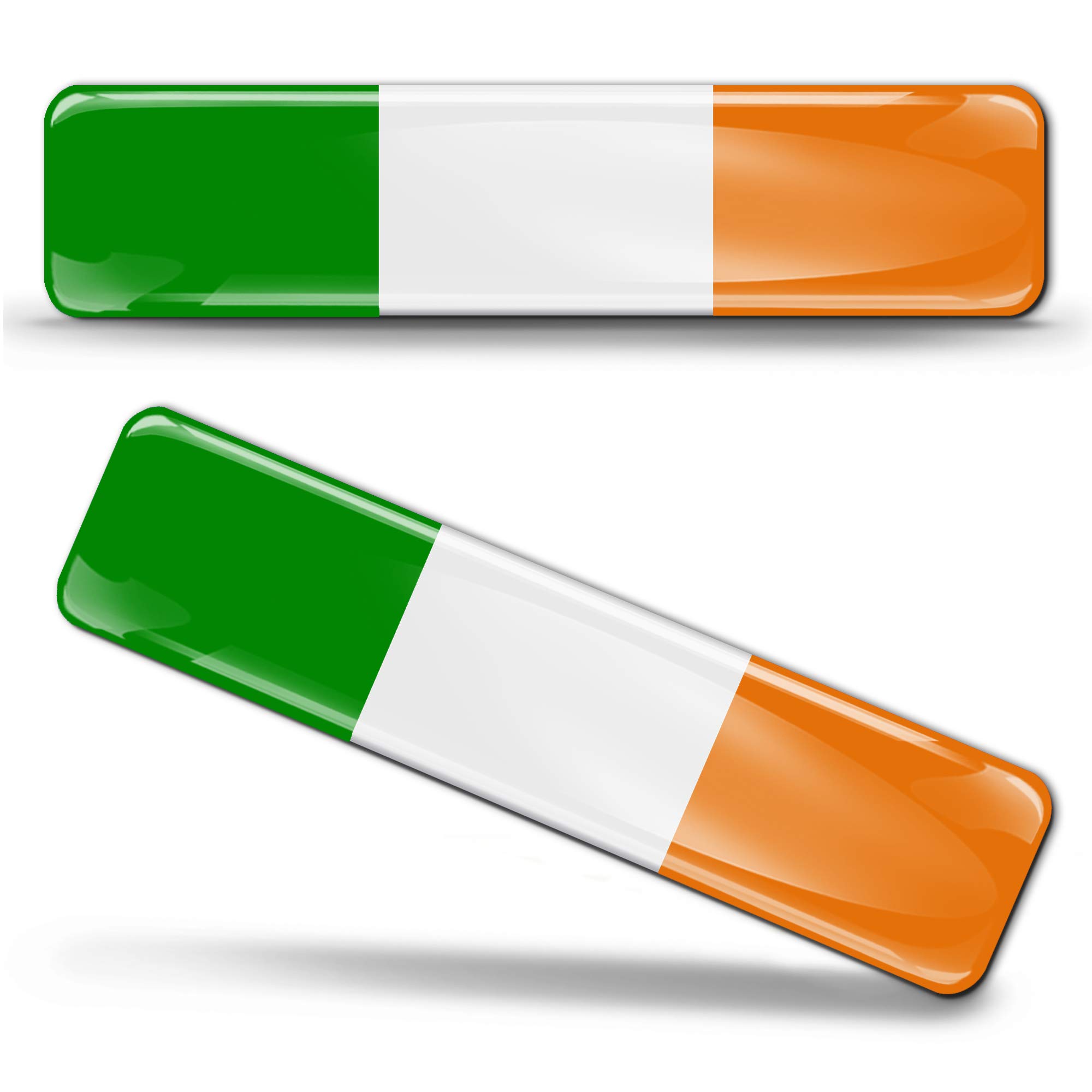 Biomar Labs 2 x 3D Domed Silicone Stickers Decals Ireland National Irish Flag Banner Emblem Car Motorcycle Helmet F 12/2-ka