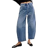 Barrel High Waisted Casual Baggy Trendy Straight Wide Leg Boyfriend Jeans
