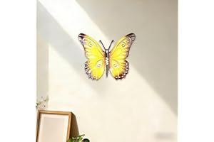 1PC Colorful Removable Acrylic Wall Decals, Yellow Butterfly 7.08in for Wall Decor Art, Fridge, Window, Car，Gift Idea & Garde