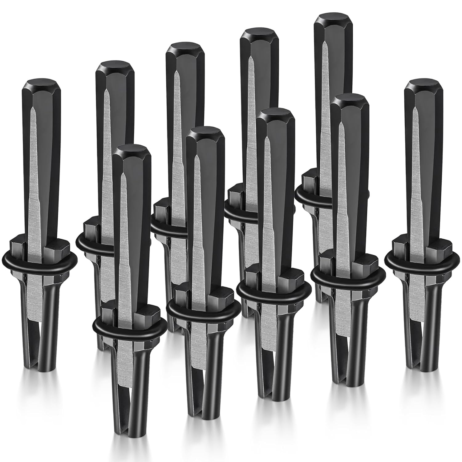 Candeon 10pcs Heavy Duty Wedges and Feather Shims, 16mm 5/8" Stone Splitter Wedges, Concrete Granite Rock Stone Splitting Hand Tools