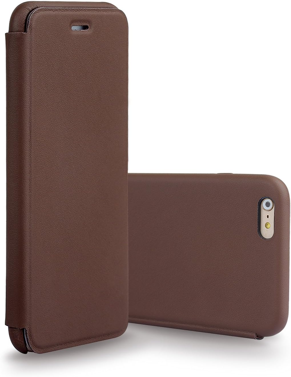 iPhone 6 Plus Cases (5.5), Airpoo Slim-Fit Clean Designed Premium Leather Phone Case with Protective Shock Absorbent and Magnet Function Flip Cover for Apple iPhone 6 Plus (Coffee iPhone 6 Plus 5.5)