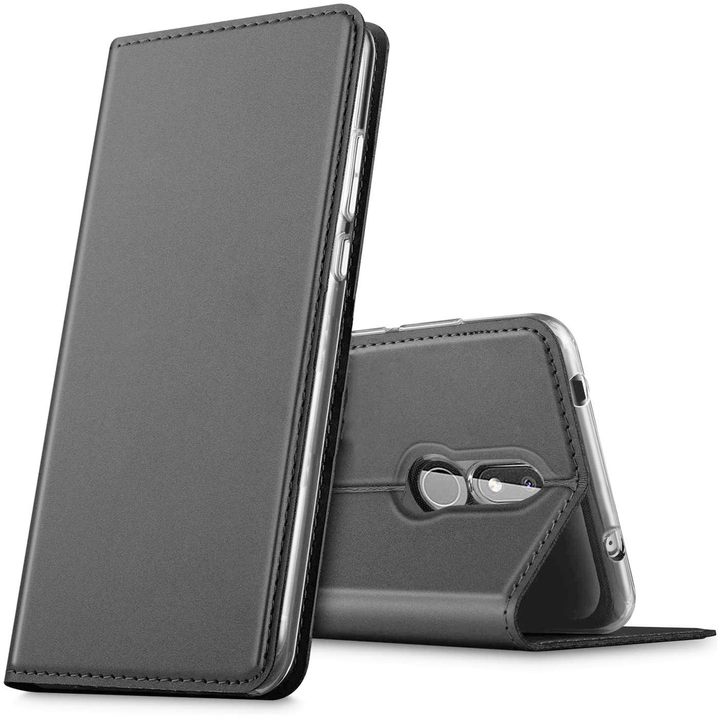Verco Case compatible with Nokia 3.2, Flip Wallet Cover with Magnetic Closure for Nokia 3.2 Phone Case - black