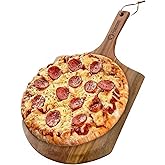 Chef Pomodoro Acacia Pizza Peel, Lightweight Wooden Pizza Paddle and Serving Board for Baking Homemade Pizza and Bread, Pizza