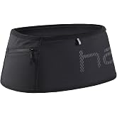 Haimont No-Bounce Running Hydration Belt for Trail &amp; Daily Runs, Black, M | 500ml Soft Flask Compatible, Zip Pocket, Gel Storage, Pole Loops, Reflective Details