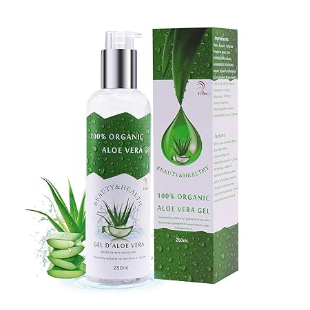 Vsadey Aloe Vera Gel 100% Bio After Sun Pflege für Haare und Körper, 100% Natürliche Organisch Multifunktional Feuchtigkeitsp