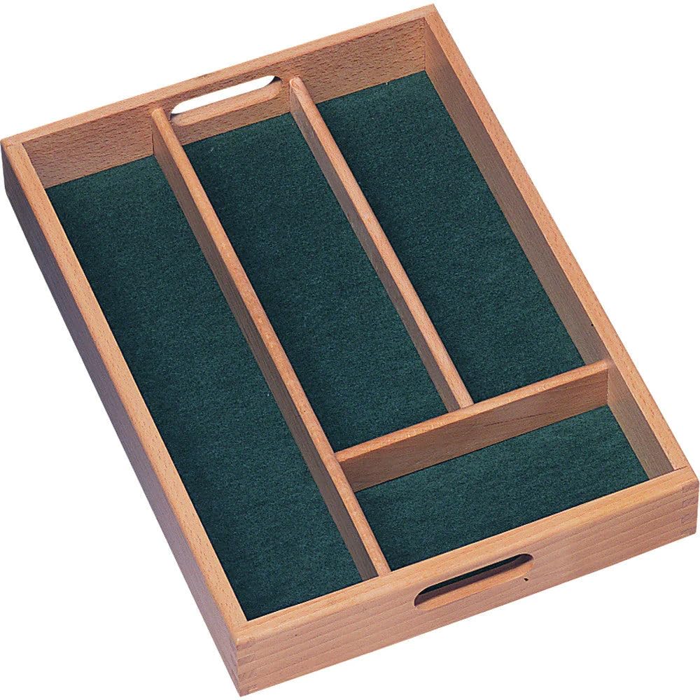 T&G Woodware Cutlery Tray in Beech with Green Lining