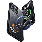 YOOVEI Magnetic for iPhone 15 Pro Case,with Kickstand 360°Rotatable Magnetic Invisible Ring Stand [Compatible with MagSafe],Matte Translucent Slim Soft Edge Phone Case 6.1'',Black