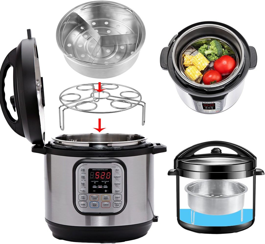 Instant Pot Accessories Steamer Basket and Egg Steamer Rack Stainless