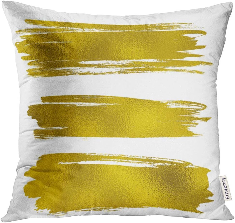 Almohada de Tiro Hoja Amarilla Manchas de Pintura de Oro Trazos de ...