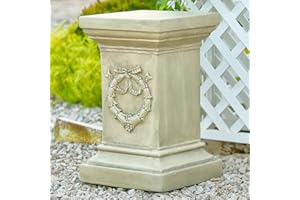MOCOME 19.57" Tall Garden Pedestal Stand for Statues, Heavy Duty Magnesium Oxide Plant Stand, Weatherproof Outdoor Pedestal for Sculptures, Flower Pots, Decor – Sturdiness Plinth Base Statue Riser