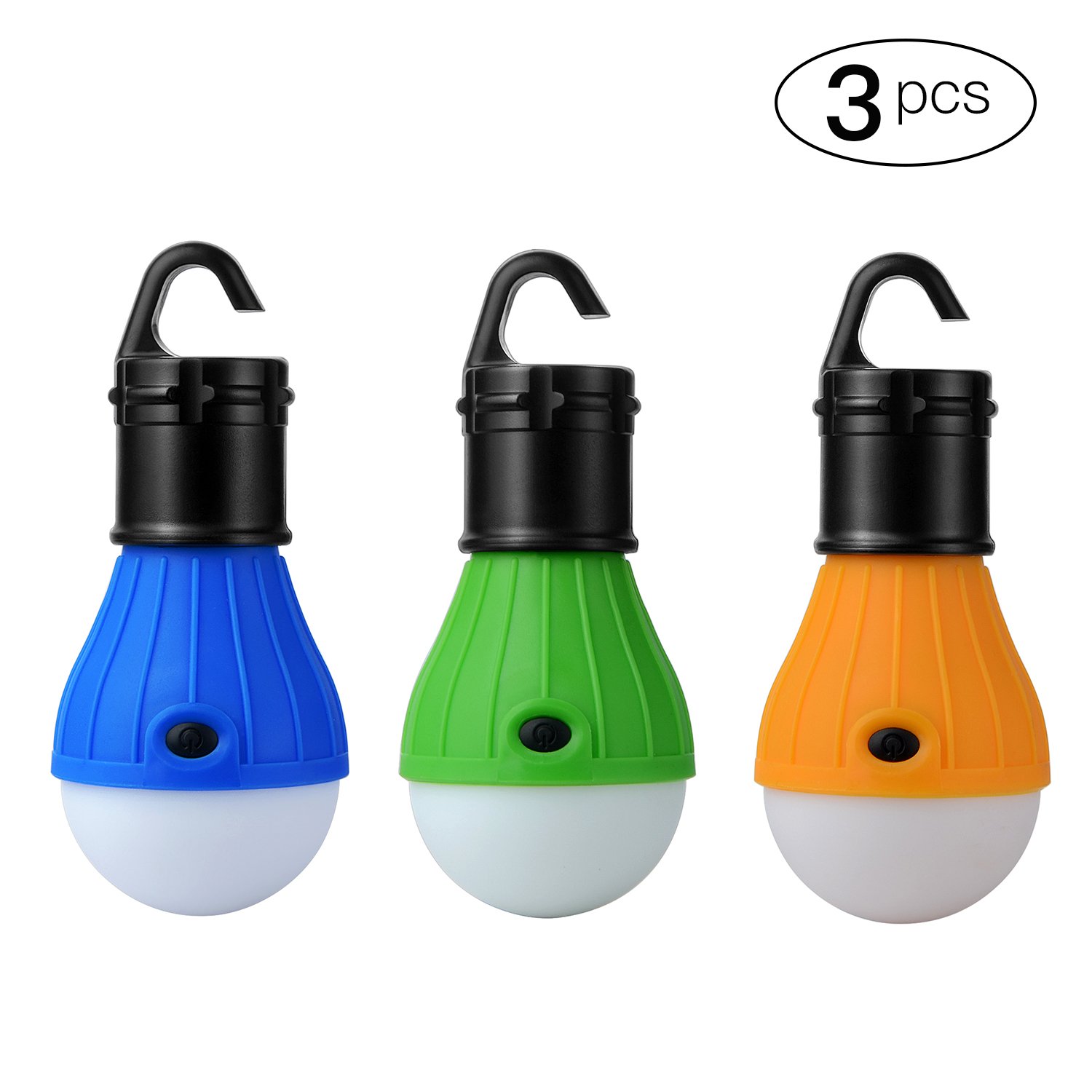 Moobom Battery Powered Tent Light buld Waterproof Portable led Camping Light Bulb Emergency Light for Outdoor Camping Hiking Climbing Fishing or Household Car Repairing,Pack of 3
