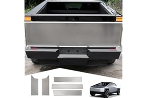 ELECFRESH Rear Bumper Protector for Cybertruck Accessories (Matte Stainless), Truck Bed Tailgate Step Covers for Tesla Cybertruck