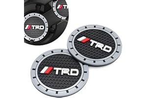 Uijtylj Car Cup Holder Coaster for TRD Interior Accessories Silicone Anti Slip Cup Mat Compatible with Toyota TRD Sequoia Tundra Tacoma 4Runner Trucks Silicone Non-Slip Coaster 2.75 Inch 2 Pieces
