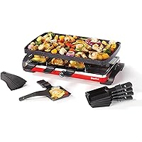 Starfrit The Rock Electric Raclette - 8 Person Party Grill - 8 Spatulas - Reversible Plate - 1500W