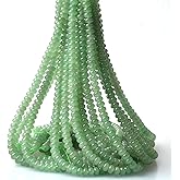 ICAI Beads 5x8mm Natural Rondelle Spacer Loose Beads for Jewelry Making DIY Crafts Design 1 Strand 15" APPR (Green Aventurine)