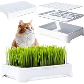 YjiaYjiaY 2-Pack Cat Grass Planter (No Seeds Included), Tri-Section Design, Anti-Pull Out Cat Grass Seed Starter Tray, Sprouts Growing Kit, Microgreens Growing Trays