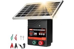 L-FENCE LYDITE FENCE 20 Miles Solar Electric Fence Charger, 0.5 Joule Portable Solar Fence Charger, Solar Electric Fence Kit, with 10W Solar Panel for Livestock, Preventing Predators from Intruding