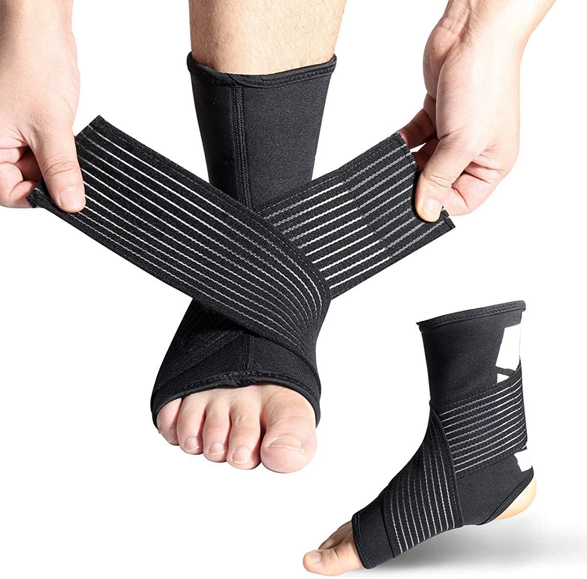 MEYUEWAL Ankle Brace Compression Support Ankle Brace Breathable Ankle Support Adjustable Ankle Stabilizer, Prevent Re-Injury, Soothe Achy Feet, Reduce Swelling (1 Pair)