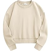 Stelle Cropped Sweatshirts for Women Cotton Long Sleeve Crop Tops Crewneck Pullover Oversized Sweater