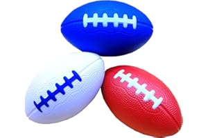 LMC Products 3 Pack of Mini Foam Footballs for Kids - Small, Tiny Football 4.75" in Length - Little Toy Football