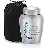 SOITIS Large Urns for Adult Male Female-Decorative Urns, Stainless Steel Funeral Keepsake for Ashes Remains Cremation Urn for Human Ashes for Women Man