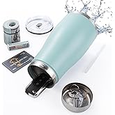 20oz Diversion Safe Water Bottle, Stainless Steel Bottle with Hidden Compartment for Storage Values Like Cash, Keys, Jewelry, Suitable for Outdoor, Gym, and Travel-Blue