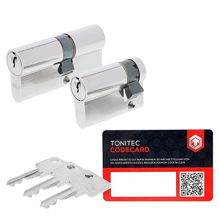 ABUS Schließzylinder Profilzylinder C73 N+G GS gleichschließend Lagerschließung inkl. 3 Schlüssel inkl. ToniTec CodeCard Größ