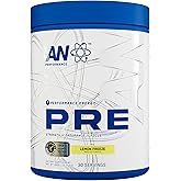 AN Performance Pre-Workout Powder Supplement for Men & Women | Energy Drink Mix with 300mg Caffeine + Beta Alanine + Citrulline | Third-Party Tested | Lemon Freeze | 30 Servings