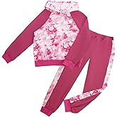 GRACE KARIN Girls 2 Piece Pant Sets Girl Long Sleeve Hooded Sweatshirt Clothes Set Kids Sweatpants Outfits Size 6-14