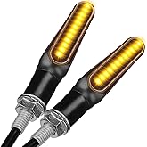 KEMIMOTO Motorcycle Turn Signals Light, 4782LM Upgraded Bright LED - 2PCS | 8MM 12V Universal Motorbike Front Rear LED Blinker, Amber Motorcycle Indicator Light with Daytime Running Lights