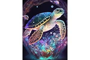 Eiazuiks Diamond Painting Kits for Adults, Sea Turtles 5D DIY Diamond Art Kits Full Drill Diamond DotS for Gift Wall Decor Gem Arts 12x16 inch
