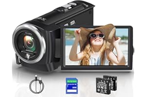 2.7K QHD Video Camera Camcorder 56MP 16X Digital Zoom Camcorders LED Fill Light YouTube Vlogging Camera Recording While Charg