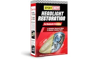 XPERTCHEMY Headlight Restorer Kit,Fast-2 Step Process Headlight Restoration Kit for Removing The Moderate Yellowing, Haziness, and Oxidation.It Provides with The Best Protection 18 Months.
