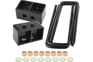 PROEZE 3" Rear Leveling Lift Block Kits for 2004-2020 F150, 3 inch Rear Black Leveling Lift Block Kit Extended Square U-Bolts Compatible with 2004-2020 F150 2WD 4WD