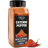 Fresh Finest Cayenne Pepper Powder 14.1 oz Bold Flavor all Natural Red Pepper Spice 50,000 SHU Heat, Commercial and Home Cooking
