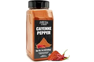 Fresh Finest Cayenne Pepper Powder 14.1 oz Bold Flavor all Natural Red Pepper Spice 50,000 SHU Heat, Commercial and Home Cooking