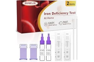 QUQELIN Iron deficiency test kits: 2 packs of iron level test result in 15 minutes