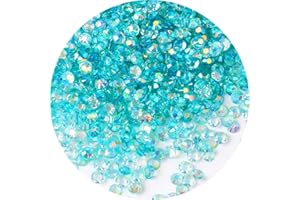 LAVIYO 4500 Pcs SS6 2mm AB Flatback Rhinestones for Nails Art Crafts Transparent Glitter Round Gems Crystals DIY Clothes Shoes(Clear Aqua Blue AB)