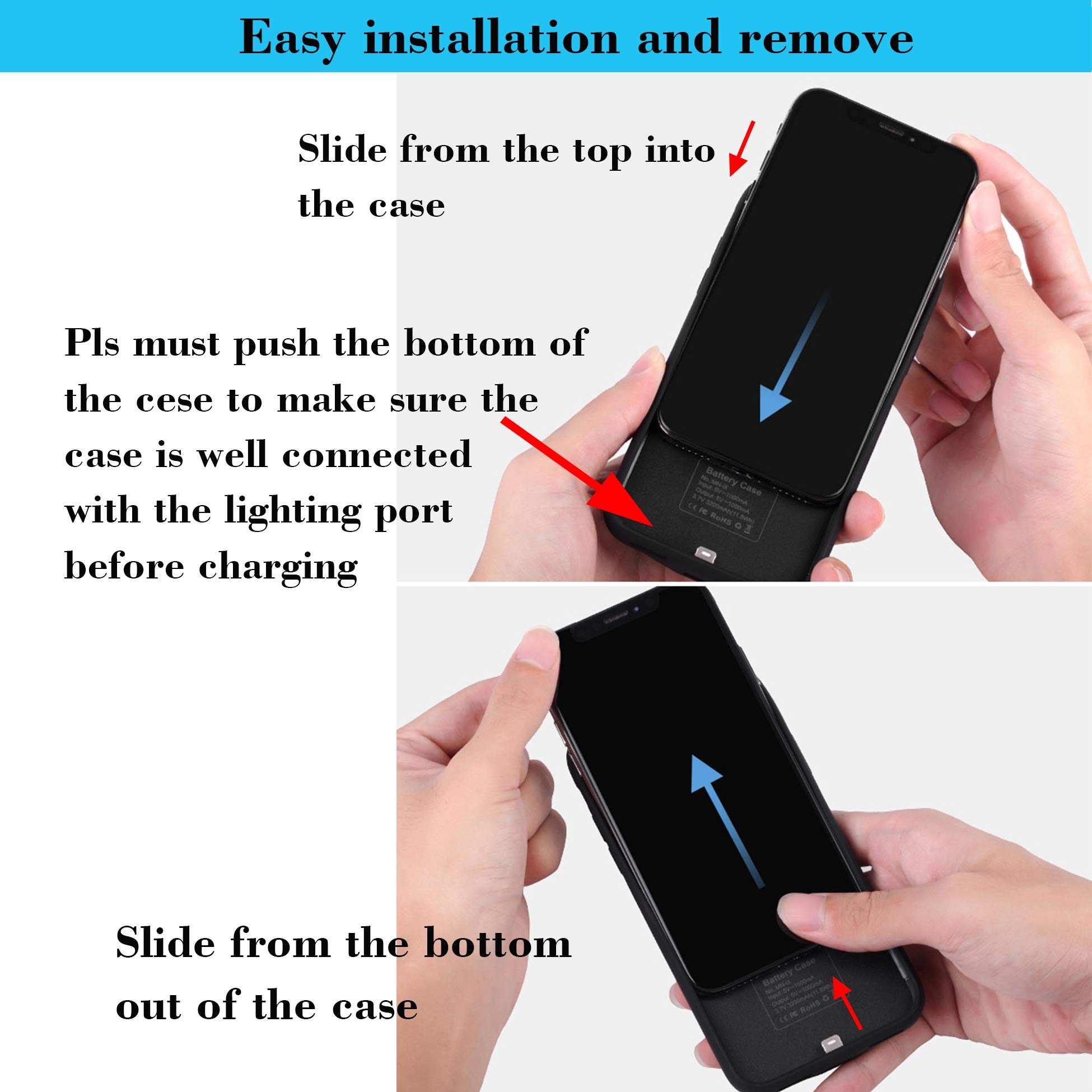 TREEZITEK Battery Case for iPhone XR,Slim 4000mAh Portable Charging Case Rechargeable Extended Battery Pack Charger Case iXR,Black