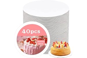 JCD 40 Pcs 9inch White Cake Boards,Cake Boards 9 inches Round,Food-graded Corrugated Cardboard Cake Rounds Ideal for Baking, Cake DIY, Dessert and Crafting(white, 9inch/40Pcs)