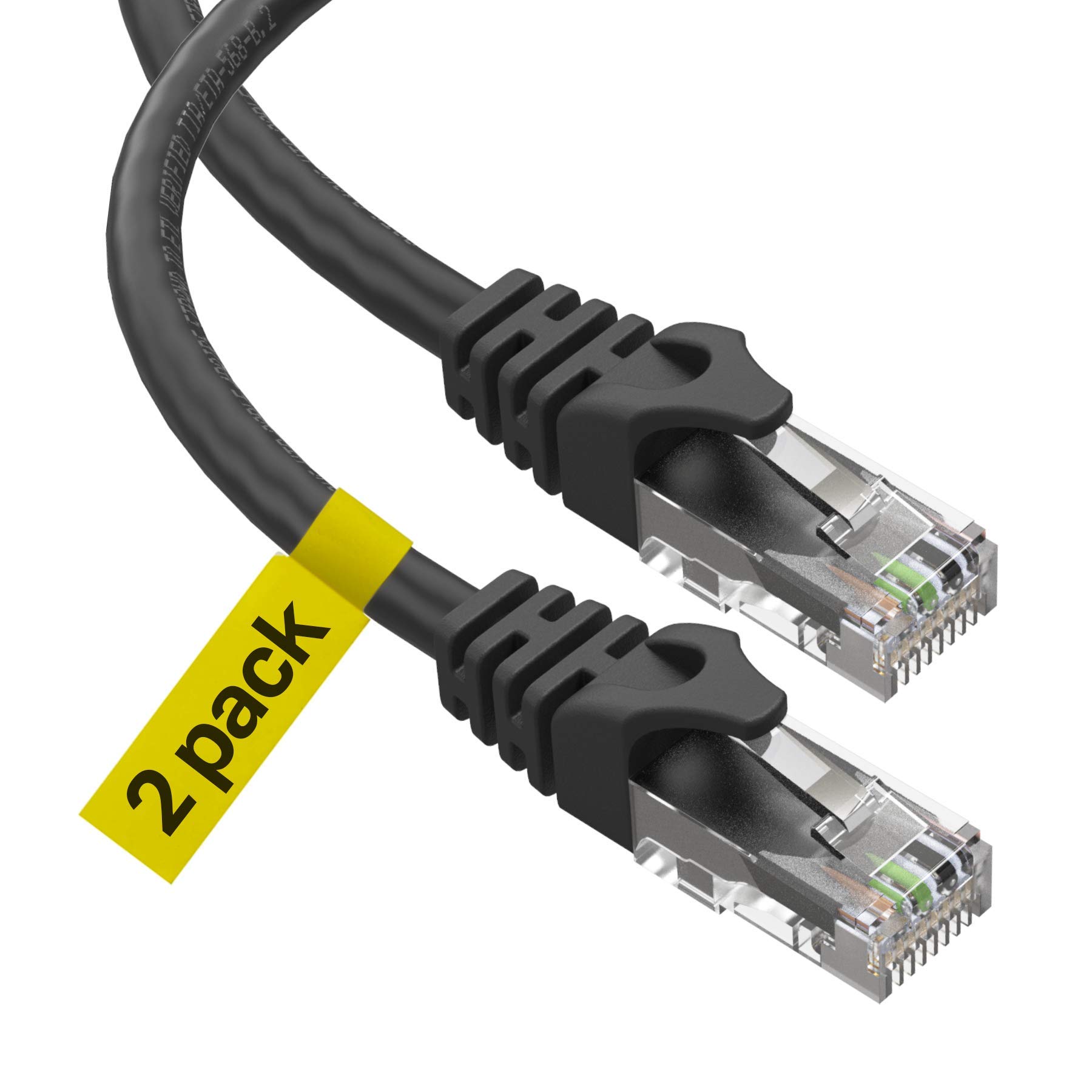 Photo 1 of Cat 6 Ethernet Cable 15 Ft 2 Pack, Cat 6 Cable Outdoor&Indoor, High Speed 10Gbps Internet Network Cable, Cat6 Ethernet Patch Cable Long, Computer LAN Cable for Router, Modem, PS4/5 - Black