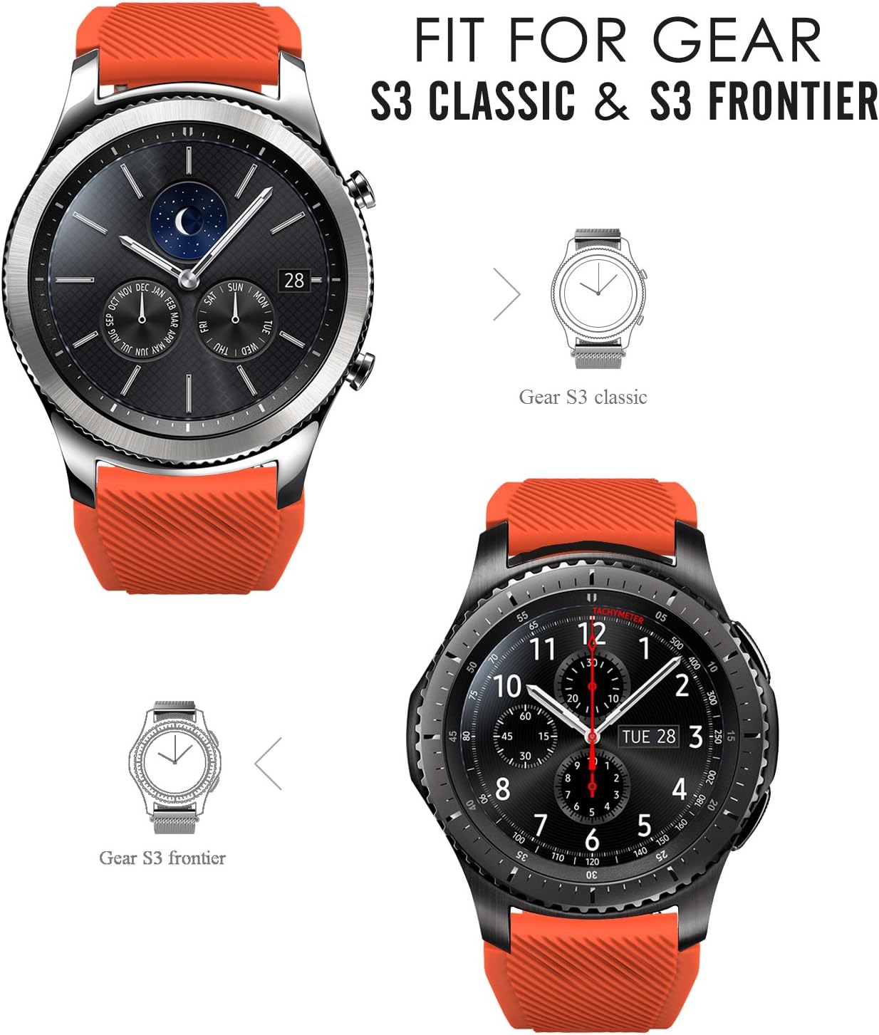MoKo Strap Compatible with Samsung Galaxy Watch 3 45mm/Galaxy Watch 46mm/Gear S3 Frontier/Classic - Image 4