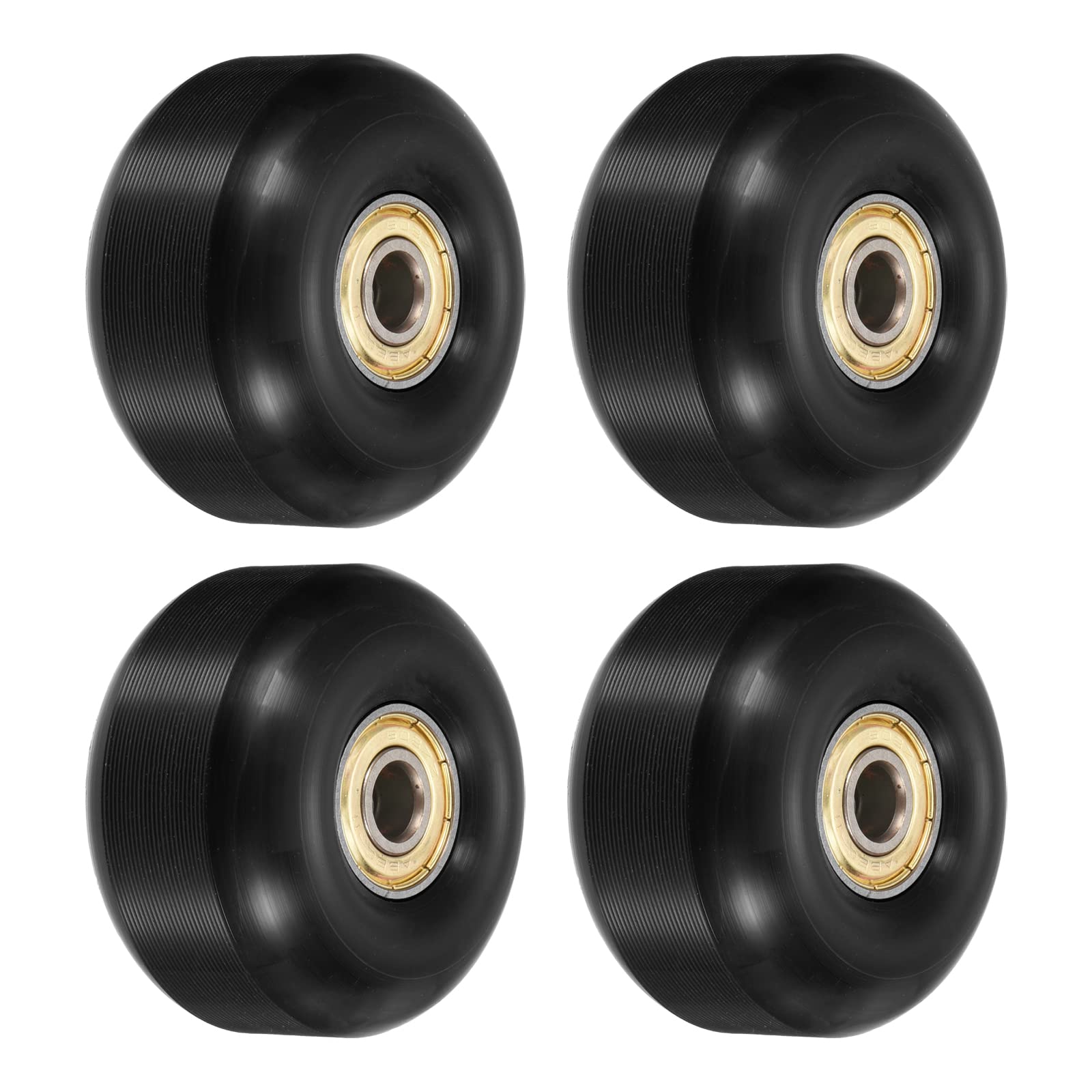 PATIKIL 52mm Skateboard Wheels with Bearings, 4 Pack Street Wheels for Skateboards Cruiser Wheel Replacement 95A, Black Golden