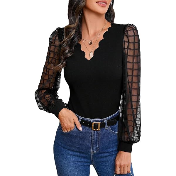 Justfashionnow V Neck Blouse JUSTFASHIONNOW Blouses For Women Dressy Casual Petal Short Just Fashion Now Lace Short Sleeve
