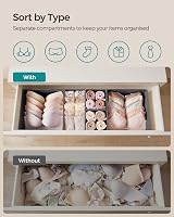 SONGMICS Drawer Organisers Set of 6 Foldable Fabric Storage Boxes Slate Grey view 3